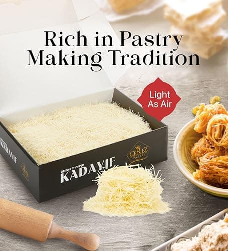 Cerez Pazari Kataifi Shredded Fillo Dough 1.1 lb. Shredded Phyllo Dough, Kadayif Ingredient For Dubai Chocolate Bar Pistachio, Raw, Dried, Chopped Kataifi Pastry, Knafeh, Kunafa thumbnail 3