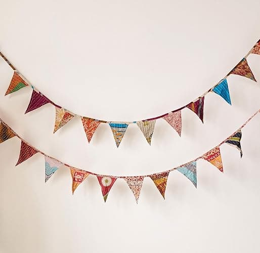 Creative Co-Op Vintage Kantha Quilt Garland thumbnail 4
