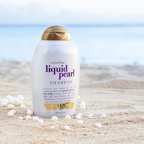 OGX Smoothing + Shampoo Ounce, Liquid Pearl, Liquid Pearl Luminescent, 13 Fl Oz thumbnail 4