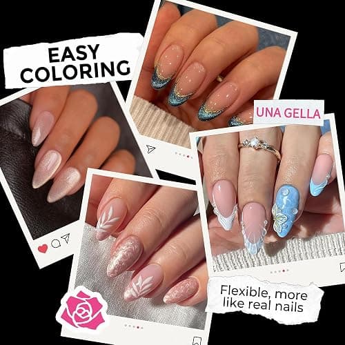 UNA GELLA Almond Nail Tips 216pcs Medium Almond Press on Nails Pre-Shape Gel Fake Nails for Full Cover Acrylic French False Nails for Nail Extension, DIY Salon 12 Sizes Gelly Tips thumbnail 5