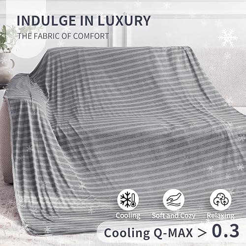 Guohaoi Cooling Throw Blanket for Hot Sleepers,Arc-Chill Q-Max >0.5 Cool Fiber,100% Oeko-Tex Certified Lightweight Summer Cool Blanket for Travel/Outdoor Ultra Cold Breathable,50''x70'' thumbnail 5