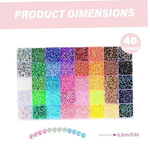 32000Pcs Resin Rhinestones Bedazzling Kit with 3x10ml Glue 0.3cm 40 Colors Crafts thumbnail 2