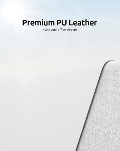 YSAGi Leather Desk Protector, Office Mat, Large Mouse Mat, Non-Slip PU Leather Blotter, Laptop Desk, Waterproof Writing Pad for Office and Home (White, 23.6" x 13.8") thumbnail 2