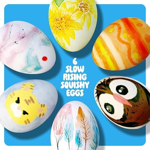 Dan&Darci Easter Egg Squishy Painting Kit - Arts & Crafts for Girls and Boys - Kids Art Activities - Craft Gift for Kid Ages 6 7 8 9 10 Year Old Girl Gifts - Decorate 6 Slow Rising Squishies thumbnail 6