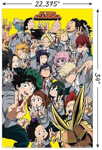 Trends International My Hero Academia - Selfie Wall Poster, 22.375" x 34", Unframed Version,Bedroom thumbnail 3