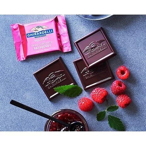 GHIRARDELLI Dark Chocolate Raspberry SQUARES, 5.32 oz Bag Premium Individually Wrapped Chocolate Candy Rich Dark Chocolate with Raspberry Filling thumbnail 7