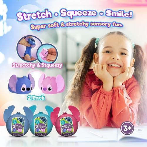 JA-RU Disney Stitch Jiggly Squishy Surprise UNbox Easter Egg | (1 Unit Assorted Color) with 2 Jigglies | Stretchy & Squeezy Sensory Fidget Toy | Includes Blue & Pink Stitch Figures. 7840-1 thumbnail 2