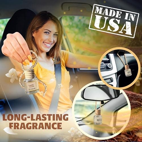 Car Air Freshener Diffuser, Vanilla Cream Aromatherapy, Natural Fragrance Oil, Long Lasting, By Bootleg Collection, Made in USA thumbnail 2