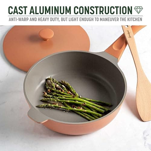 Goodful All-in-One Pan, Multilayer Nonstick, High-Performance Cast Construction, Multipurpose Design Replaces Multiple Pots and Pans, Dishwasher Safe Cookware, 11-Inch, 4.4-Quart Capacity, Terracotta thumbnail 6