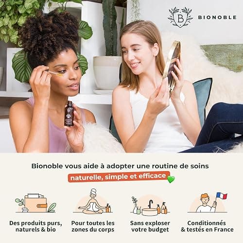 BIONOBLE Huile de Romarin pour Cheveux Bio - Favorise la Pousse et Ralentit la Chute - Huile Romarin Cheveux, Ricin, Argan, Jojoba - Rosemary Oil for Hair Growth - Flacon Verre, Pipette, Pompe - 50ml thumbnail 9