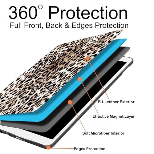 DuraSafe Cases for iPad 10 Gen 2022 10.9 Inch 10,9 pouces [ iPad 10th ] A2696 A2757 A2777 Printed Folio Magnetic Smart Protective Sleek & Classic Design Cover étui - Leopard thumbnail 6