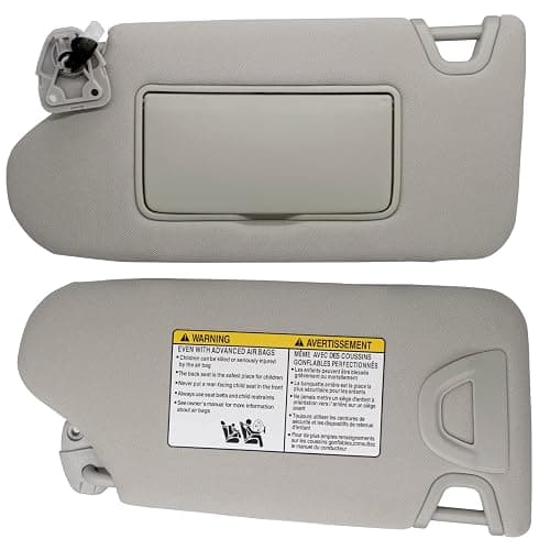 NHILES Driver/Left & Passenger/Right Sun Visor Compatible with Nissan Altima 2013 2014 2015 2016 2017 2018 with Light, Without Sunroof 96401-3TA2A 96400-3TA2A Gray thumbnail 5