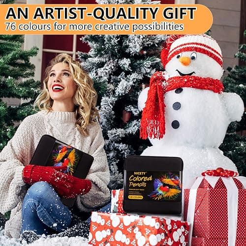 NICETY Colouring Pencils Art Set - 76 Coloured Pencils for Adults Artist, Quality Oil-based Soft Core Coloured Leads Professional Pencils Perfect for blending, in Zipper Case thumbnail 8