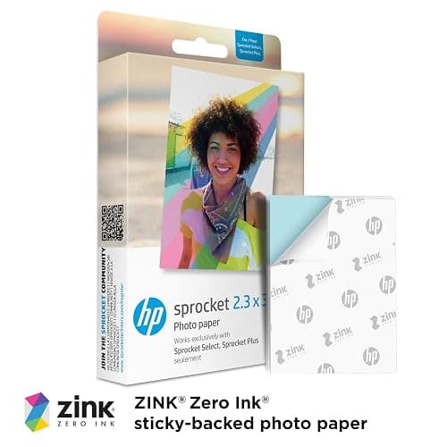 HP Sprocket 2.3 x 3.4 Premium Instant Zink Sticky Back Photo Paper (50 Sheets) Compatible with HP Sprocket Select and Plus Printers. - 50 Pack - Zink Paper thumbnail 2