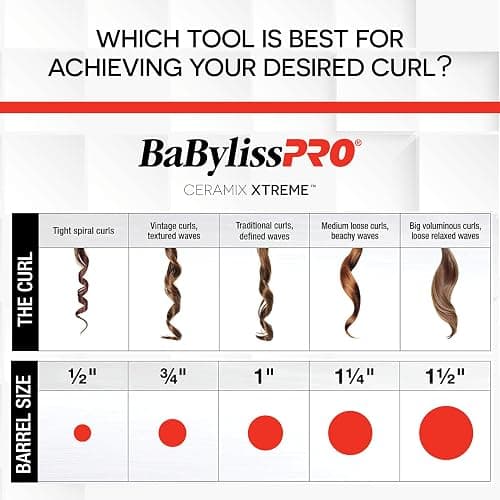 BaBylissPRO Ceramix Xtreme Dual Voltage Ceramic Curling Iron with Far Infrared Heat up to 430°F and Negative Ions, Spring Handle thumbnail 6