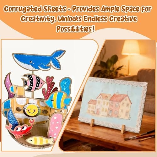 Cardboard Sheets，13 Pack 8.5"x11" Corrugated Cardboard Sheets,Cardboard Inserts Flat for DIY Crafts,Packing, Shipping, Mailing(Brown) thumbnail 7