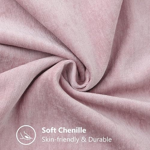 decorUhome Soft Chenille Throw Pillow Covers 12x20 Set of 2 Blush Pink | Fall Textured Decorative Throw Pillow Cases Stitched Edge Modern Farmhouse Luxury Boho Velvet for Couch Sofa Bed Home Decor thumbnail 4