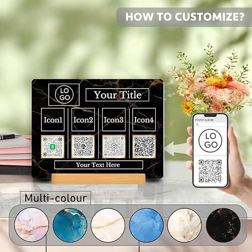 Personalized Custom Metal QR Code Sign Venmo Cashapp Scan to Pay with Stand Instagram Facebook Social Media QR Signs Bar Code QR Plaque Print for Business Salon Beauty Store Restaurant Wifi Sign (Vertical 4) thumbnail 3