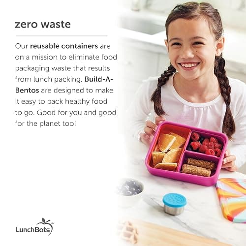 LunchBots Build -a- Bento Lunch Box, Silicone Bento Box for Kids, Multi-Compartment Lunch Container, Oven & Dishwasher Safe, BPA Free, 28 oz - Yellow - Solid Yellow thumbnail 8