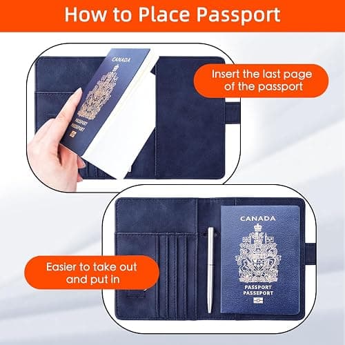 WALNEW RFID Blocking Passport Holder Travel Wallet Cover Case thumbnail 7