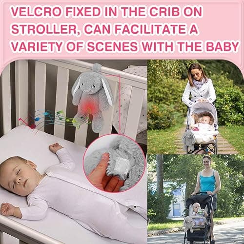 DEARBABY Baby Soother Cry Activated Sensor Toys,Heartbeat Bunny for Babies,Plush Stuffed Animal for Newborn Infants,Baby Toy Vibrating with Mom’s Heartbeat, for Girls and Boys thumbnail 4