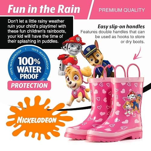 Nickelodeon Kids Girls' JoJo Siwa Character Printed Waterproof Easy-On Handles Rubber Rain Boots - Toddler/Little Kids thumbnail 3
