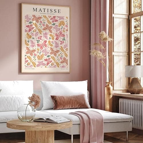 Générique Lot de 3 affiches esthétiques, toile aquarelle esthétique à fleurs roses, peinture murale botanique abstraite, impressions d'art pour salon, chambre et bureau (40 x 50 cm) thumbnail 6