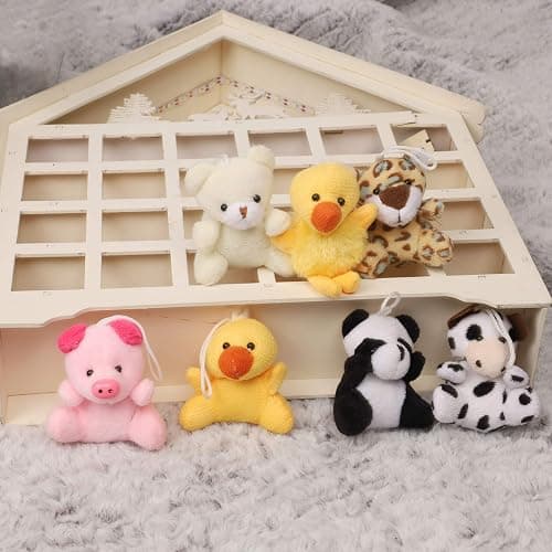 Juegoal 26 Pack Christmas Mini Animal Plush Toy Set, Cute Small Stuffed Animal Keychain Set, Goodie Bag Fillers, Carnival Prizes for Kids, Assortment Kid Valentine Gift Easter Egg Filter Party Favors thumbnail 2