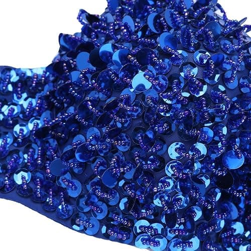Sholeno Womens Shiny Sequins Glitter Underwire Push Up Bra Tops Belly Dance Costume thumbnail 6