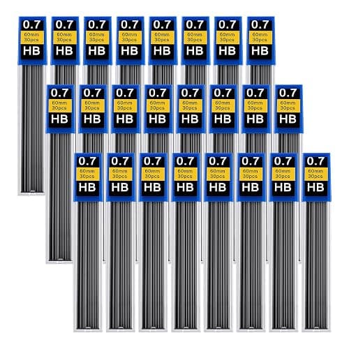 720 pcs 0.7 mm Lead Refills, Mechanical Pencil Lead HB, Break Resistant Pencil Refills, Black, 24 Tubes, 30 Pieces per Tube - Image 1