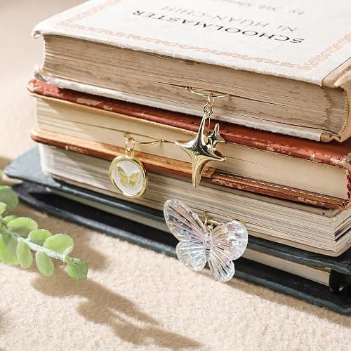 Berirexrion Cute Butterfly Bookmark Gifts - 8 PCs Beautiful Flower Bow Aesthetic Metal Paper Clips Charm Book Marks for Reading Lovers Women Unique Page Marker for Girl Kids Students Teachers School thumbnail 5