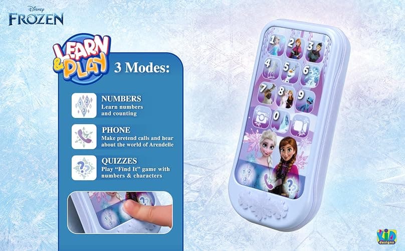 eKids Disney Frozen Toy Phone for Kids, Toddler Toys with Preschool Learning Activities Designed for Fans of Frozen Toys thumbnail 5