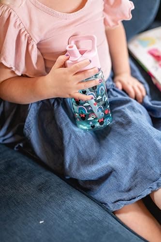 Simple Modern Disney Princess Kids Water Bottle Plastic BPA-Free Tritan Cup with Leak Proof Straw Lid | Reusable and Durable for Toddlers, Girls | Summit Collection | 12oz, Princess Rainbows thumbnail 5
