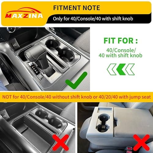 Maxzina Gear Shift Panel Tray Compatible with 2021-2026 Ford F150 Center Console Storage Gear Shifter Organizer with Cup Holder Insert for 2025 F-150 Accessories (40/Console/40 with Shift Knob ONLY) thumbnail 3