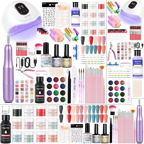 DouborQ Acrylic Nail Kit with Electric Nail Drill U V Nail Lamp Nail Art Tools Starter Set Acrylic Nail Art Supplies for Beginner with Everything (-27) - Image 1