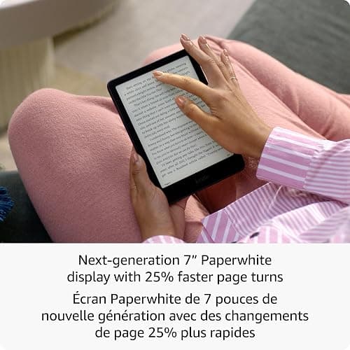 Amazon Kindle Paperwhite Signature Edition 32GB (newest model) – Our fastest Kindle with auto-adjusting front light, wireless charging, and weeks of battery life – Metallic Black thumbnail 2