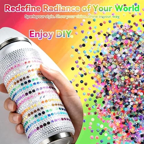 32000Pcs Rhinestones Bedazzling Kit with Tools, 3mm Color Resin Rhinestones for Bedazzling, Flatback Resin Gems for Crafts, Bedazzler Kit for Clothing Shoes DIY Face Makeup Tumblers thumbnail 4