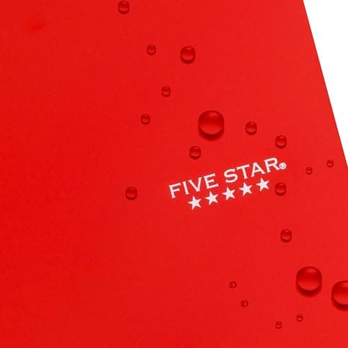 Five Star Spiral Notebook + Study App, 3 Subject, Wide Ruled Paper, 10-1/2" x 8", 150 Sheets, Red (72029) thumbnail 7