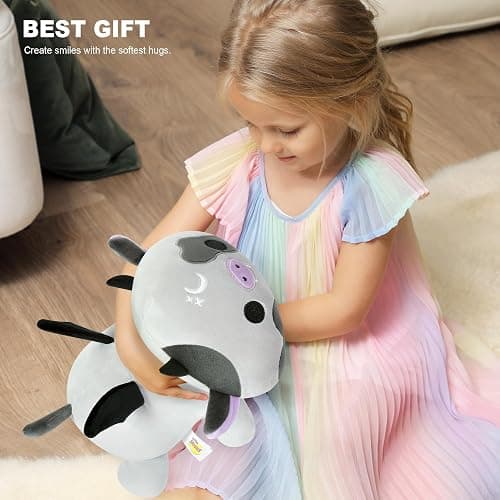 Onsoyours Original Cute Bat Cow Plushie, Soft Stuffed Cow Squishy Plush Animal Toy Cow with Wings Bat Pillow for Kids (Bat Cow, 12") thumbnail 2