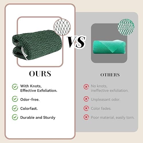 CORATED African Net Sponge Authentic, Shower Loofah Exfoliating Bath Sponge, Body Scrubber for Women and Men Daily Use Body Care, Travel Portable Bath Accessories Spa Gifts thumbnail 3