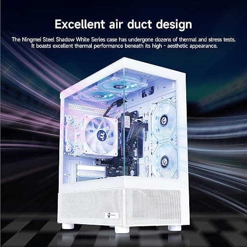 NINGMEI Soul Gaming PC Desktop,AMD Ryzen 7 5700G 8 core 3.8GHz(up to 4.6GHz),AMD Radeon Vega Graphics,16GB DDR4 RAM 3200MHz,1TB NVME SSD,550W PSU, Windows 11 Home 64-bit. thumbnail 5