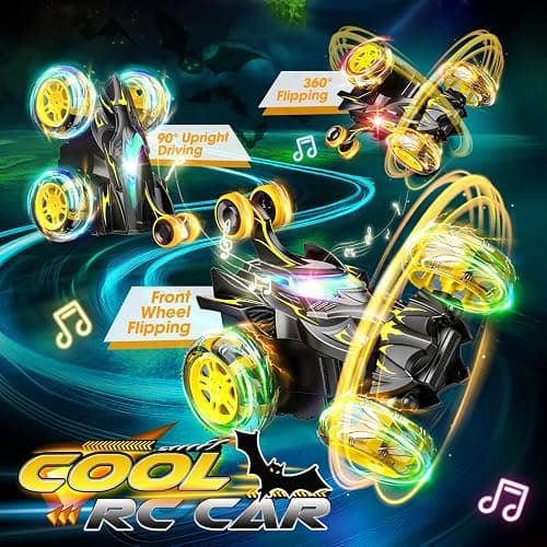 RC Cars Toys for Boys 3 4 5 6 7 8 9 10 Year Old, 360° Flip 4WD Remote Control Stunt Car Kids Toys Indoor Outdoor All Terrain RC Car Christmas Birthday Party Gifts for Kids Boys Age 3-5 4-6 5-7 6-8 thumbnail 3