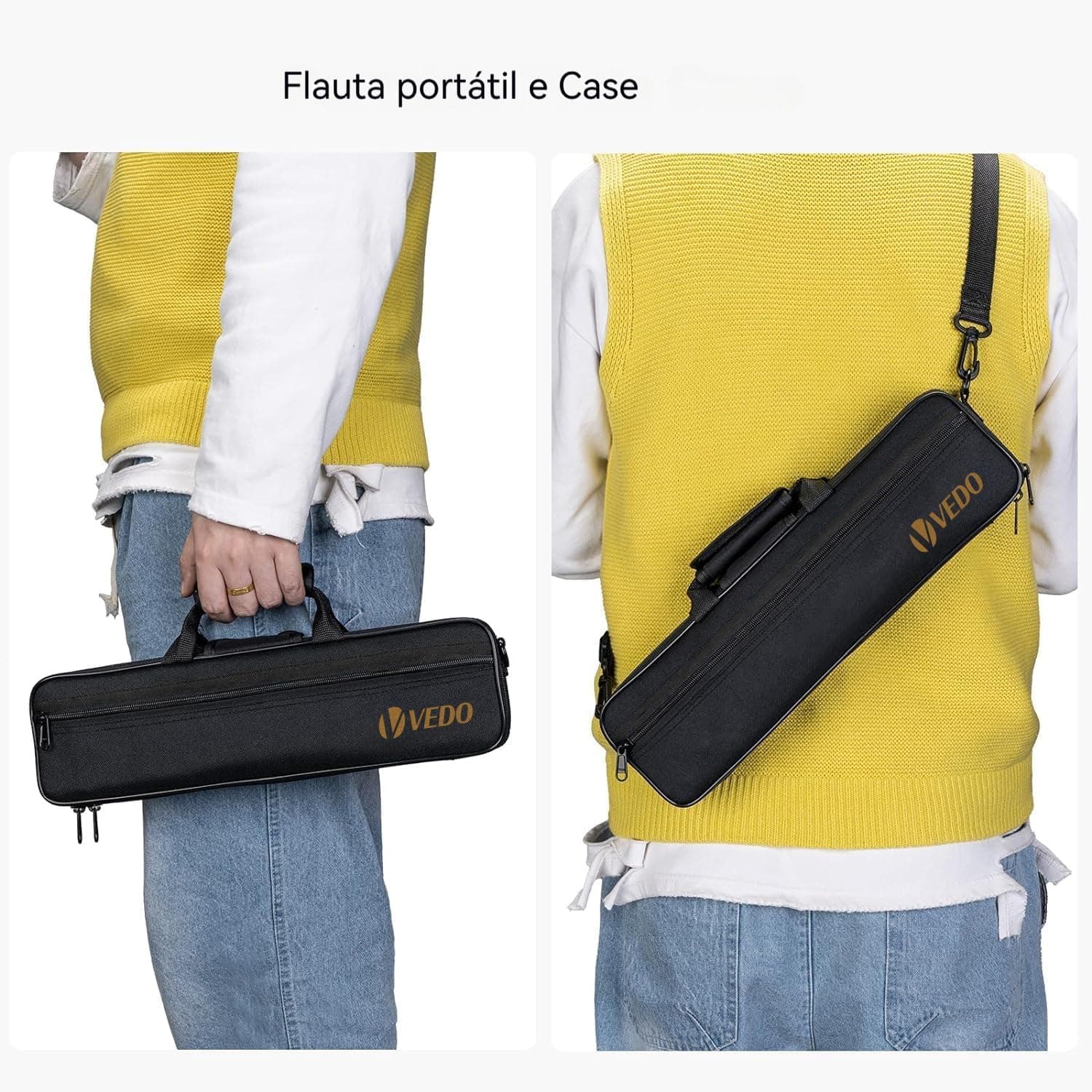 VEDO Flauta C maior Transversal Kit - Boca Corte Biselado, Premium instrumento musical Chaves Ajustáveis, Estojo Portátil e Som Fluido Ideal para Bandas Marciais Presentes Musicais thumbnail 6