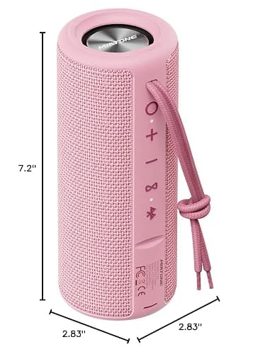 MIATONE Boombox Outdoor Portable Bluetooth Speaker Waterproof Wireless Speakers Gifts for Women Mothers Mom Wife Her - Pink thumbnail 8