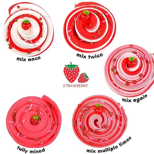CIOAIWAE Butter Slime Kit,Strawberry Slime Super Soft and Non-Sticky, Party Favors Slime Toys for Girls Boys (7oz 200ML) thumbnail 6