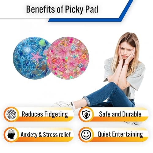 Generic Picky Pad 2 Pcs - Multicolor Fidget Pads, Fidget Toy for Skin Picking, Trichotillomania & Dermatillomania, ADHD Pick Pad, Sensory, Adult thumbnail 7