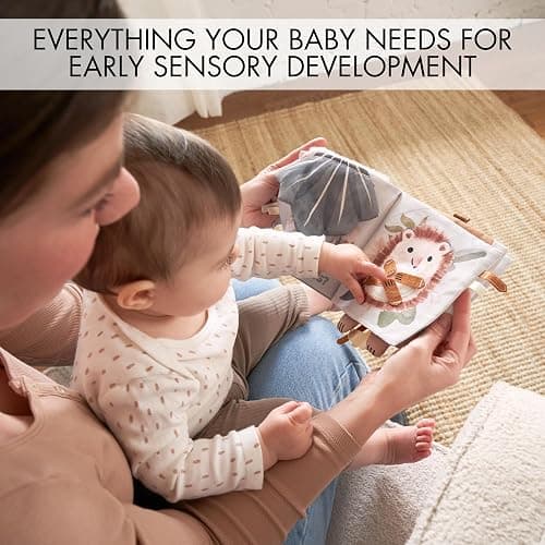 Soft Baby Book with Touch and Feel Pages - Cute Sensory Book for Babies 0-6, 6-12 & 12-18 Months with Mirror & Crinkle Paper - The Perfect Busy Book Toy for Baby Showers Or as a Newborn / Infant Gift thumbnail 3