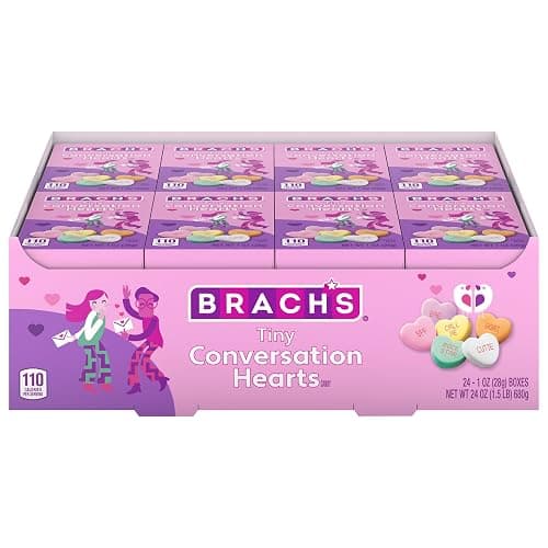 Brach's Valentine's Day Tiny Conversation Hearts, Friendship Exchange, 1 oz Boxes, 24 Ct - Image 1