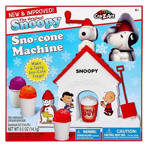 Cra-Z-Art Snoopy SNO-Cone Machine, Snow Cone Shaved Ice Maker Ice Shaver, Snoopy House Shaped Shaved Ice Maker Comes with Fruit Punch Flavor Packet, Ages 6 and Up, White thumbnail 3