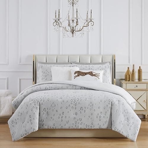 Juicy Couture Reversible Velvet Cheetah Pillow, 14" x 24" Decorative Pillow, White thumbnail 8